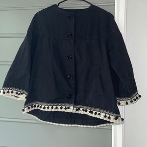 Zara Basics Black Tassel Jacket Size S